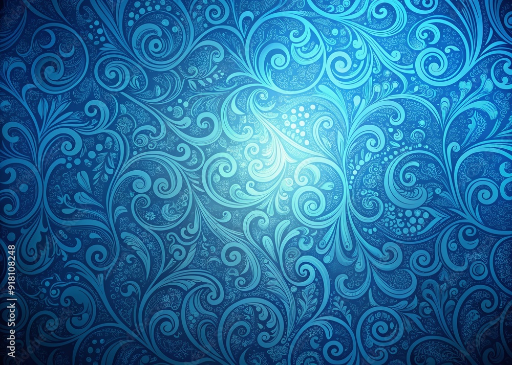 Poster vibrant blue textured background with intricate swirling patterns, subtle gradient, and soft focus, 