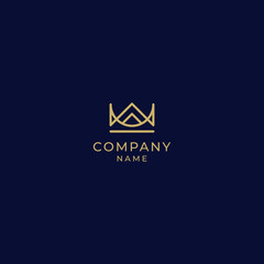 Fototapeta premium M crown initial letter logo for royal king