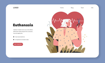 Euthanasia. Flat Vector Illustration