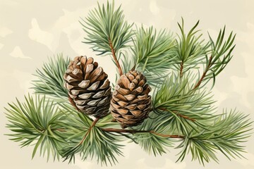 Fototapeta premium Pine Cones Material Structure Background - Generative AI