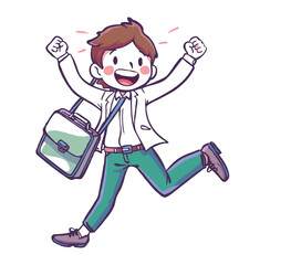  A young Japanese man in his thirties, wearing business casual A simple flat vector illustration on a white background