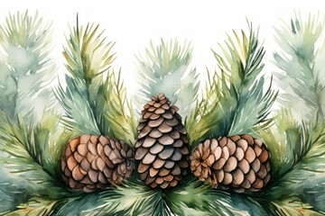 Fototapeta premium Pine Cones Material Structure Background - Generative AI