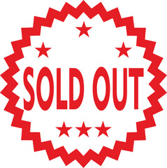 sold out stamp and label.