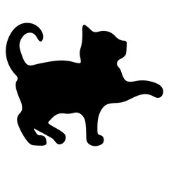 Little Cat black silhouette. Vector illustration 8