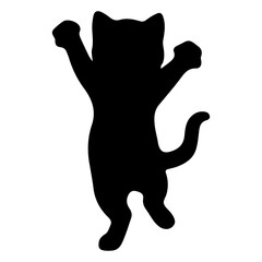 Little Cat black silhouette. Vector illustration 3