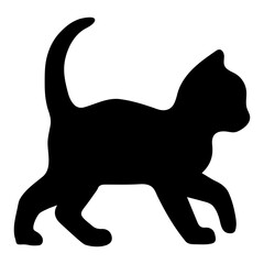 Little Cat black silhouette. Vector illustration 12