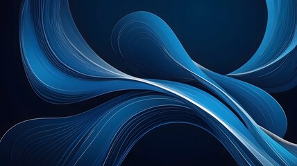 Obraz premium Abstract curved line illustration in blue shades