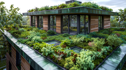 Sustainable Urban Oasis: Eco-friendly Green Roof Atop Modern Structure