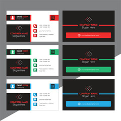Best Corporate Creative Professional and Modern 
Business Card Template | Elegant Visiting Card Design | Company Trending Card Design Vector | Stylish Design Brand With Various Colors