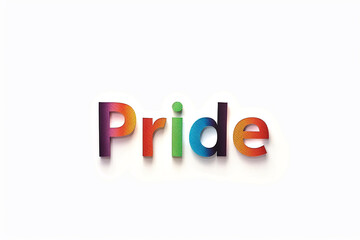 Pride. Illustration with colorful letters. Rainbow colors. Equality issues
