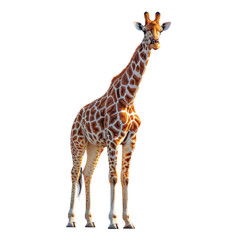 Obraz premium A Giraffe standing isolated on a transparent background for web, banner, wallpaper