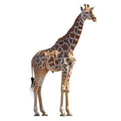 Obraz premium A Giraffe standing isolated on a transparent background for web, banner, wallpaper
