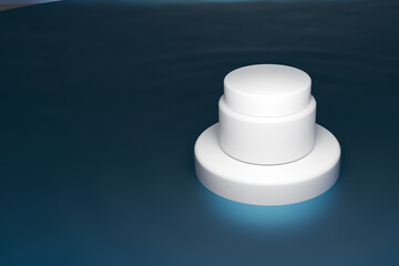 Cream on the water 3d render Mockup concept.