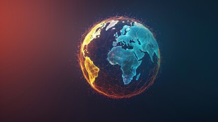 Fototapeta premium Stunning image of Earth with vibrant colors depicting global warming and environmental impact, highlighting the beauty and fragility of our planet.