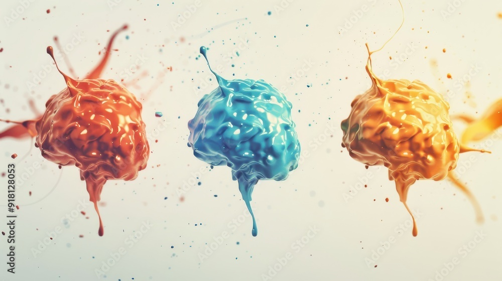 Poster colorful paint splashes create a vibrant and dynamic visual, showcasing creativity and artistic expr