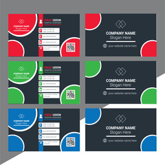 Best Corporate Creative Professional and Modern 
Business Card Template | Elegant Visiting Card Design | Company Trending Card Design Vector | Stylish Design Brand With Various Colors
