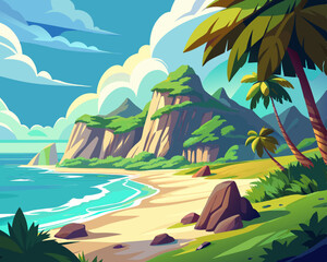 Beach Landscape anime style