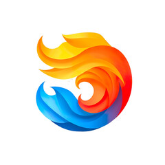 Obraz premium 2D logo of a gust of wind in flat breezy color palette isolated on a white transparent background.