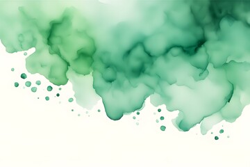 Obraz premium A gradient from mint green to emerald green watercolor on white background, AI Generated