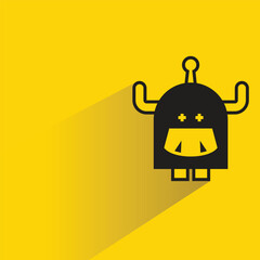 cute monster with shadow on yellow background