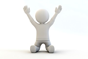 3d man waving his hand concept - 3d rendering