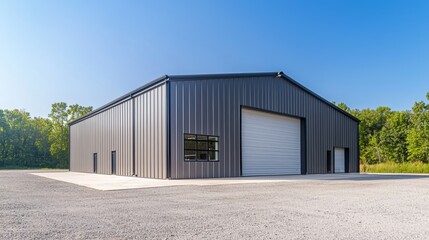 Modern Warehouse Exterior with Small Office Unit Generative AI