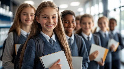 Portrait of students in school uniform