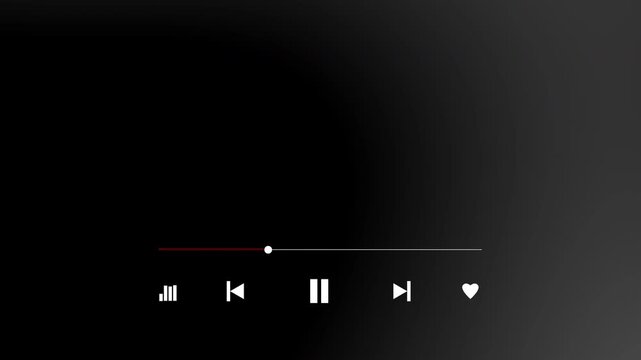 Black and white screen music player overlay template animation. Suitable for Youtuber, content creator, music production, etc.