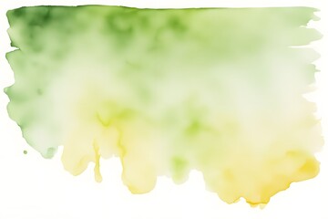 Obraz premium A gradient from pale yellow to light green watercolor on white background, AI Generated