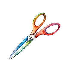 Vibrant and Colorful Scissors on White Background
