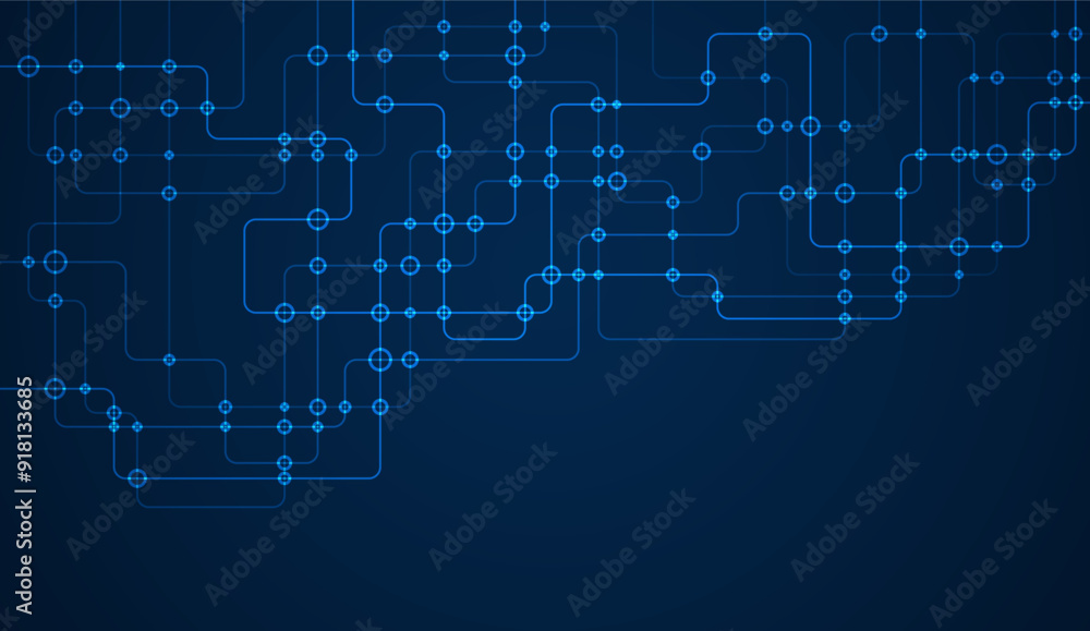 Poster circuit connect lines and dots. network technology and connection concept. decentralized network nod
