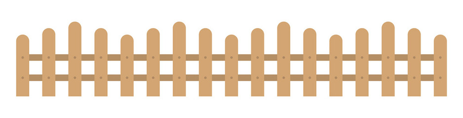 Wooden fence isolated on white background