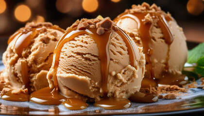 Close-up of a carmel ice cream