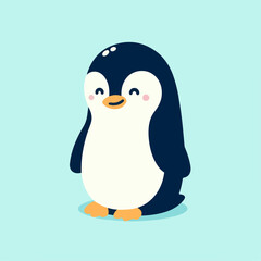 cartoon illustration of cute penguin