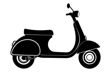 Scooter Silhouette Vector Illustration Clipart Icon