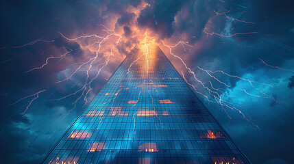 Electric Skies: Lightning Dancing on Glass