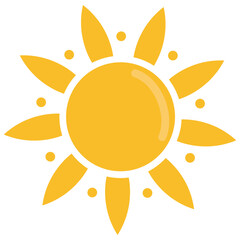 Cartoon illustration of yellow icon on white background.