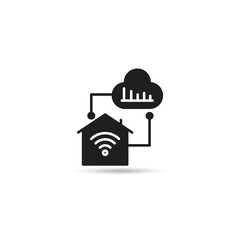 smart home sync with cloud data icon vector illustration