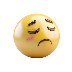 Fototapeta premium Sad emoticon isolated on transparent background