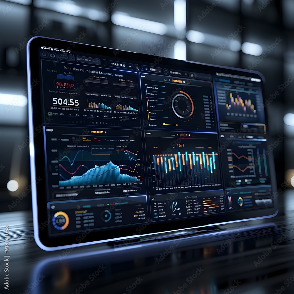 Aufkleber interactive digital dashboard showcasing real time financial data and analytics