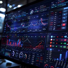 Obraz premium Modern Digital Dashboard with Real Time Financial Data for Intelligent Decision Making and Strategic Planning
