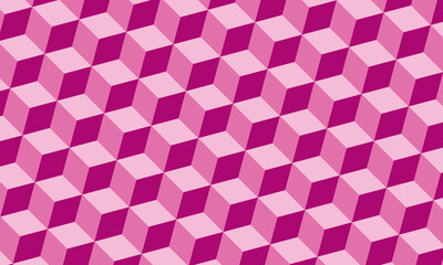 Seamless pattern with pink cubes. Vector illustration for your design