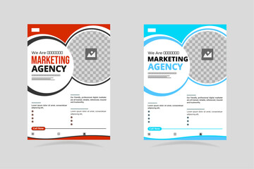 	
Corporate business marketing flyer template design for your company, with blue and light red, blue and black, light blue colour flyer bundle template.