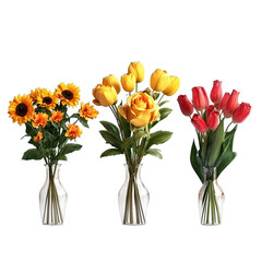 bouquet of tulips in vase