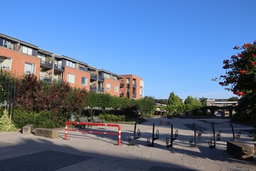 Barneveld, The Netherlands. 11-08-2024. The Oldenbarneveld plein. (Translation: Olden Barneveld Square) on a sunny morning in August.