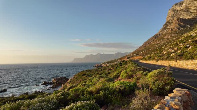 Western Cape South Africa. 30.05.2024.  Scenic drive on coastal road R44 towards Gordons Bay.