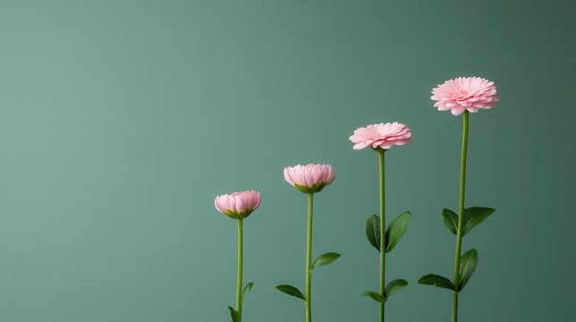Flower blooming in stages, timeline, natural growth