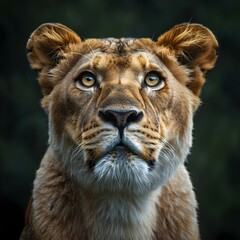 Fototapeta premium Regal Lioness with Intense and Focused Gaze Embodying Strength and Grace for Wildlife Portraits