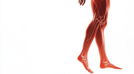 Glowing Red Knee and Thigh - Medical Image