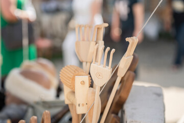 wooden cutlery is sold at the fair
